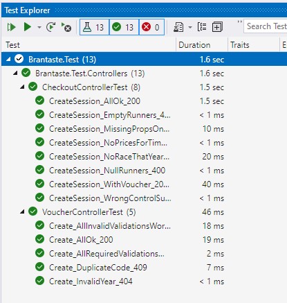Shows multiple tests running in 1-40ms