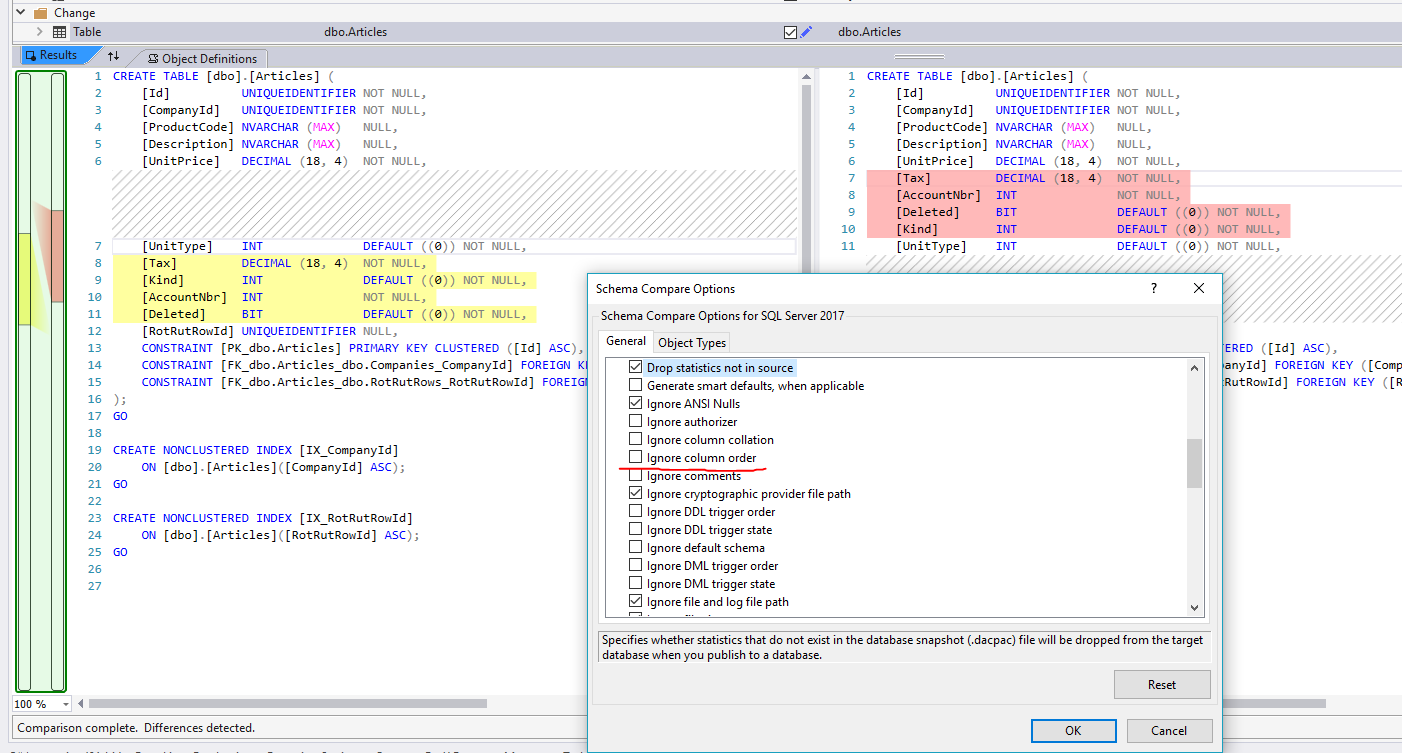 Sql Schema Compare